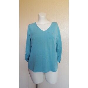 SOFT SURROUNDINGS Tencel Tunic Top Size Petite PM Blue New